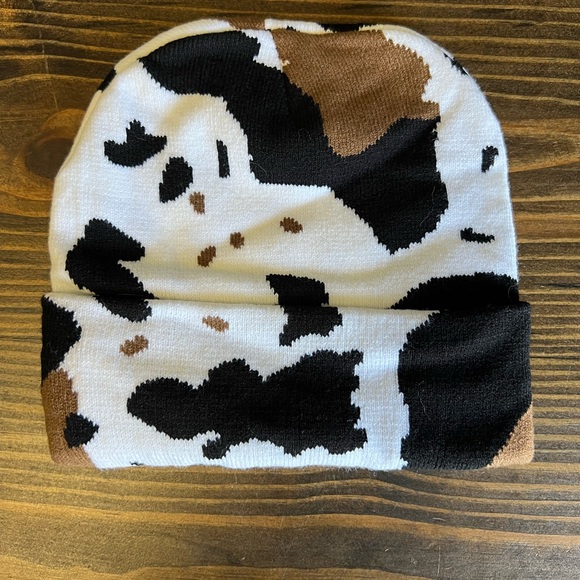 Carhartt Black and White Cow Print Beanie - Picture 2 of 2